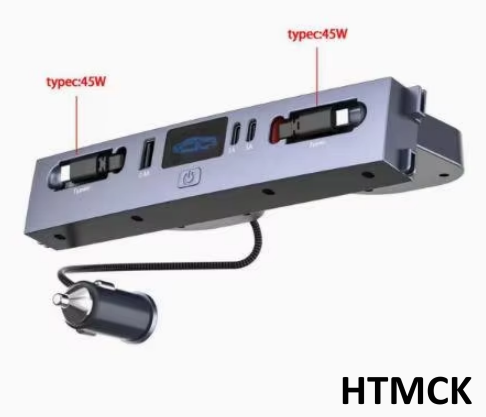 Type C Multiport Adapter - ฮับชาร์จในรถยนต์แบบหลายพอร์ต, อะแดปเตอร์ชาร์จเร็วแบบ Type-C กำลังไฟ 45W คู่