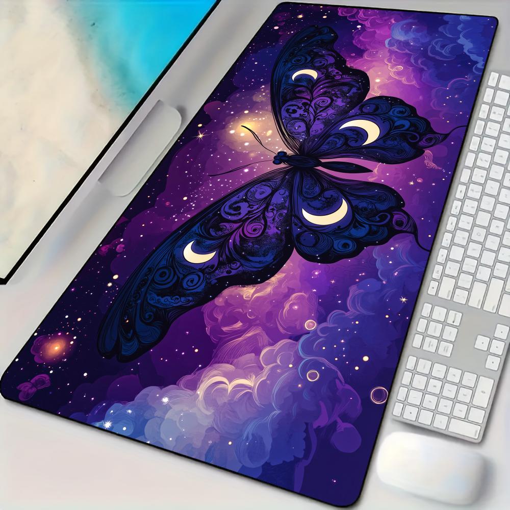 Tech Accessories Desk - แผ่นรองเมาส์ลายผีเสื้อสุดหรูสำหรับโต๊ะทำงาน ขนาดใหญ่พิเศษ XXL สำหรับคอมพิวเตอร์ ออฟฟิศ เกมเมอร์