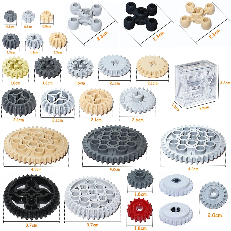 Tech Accessories Brands - MOC การวิเคราะห์ชิ้นส่วนเกียร์จํานวนมากอิฐประกอบอนุภาค DIY High-tech Building Blocks