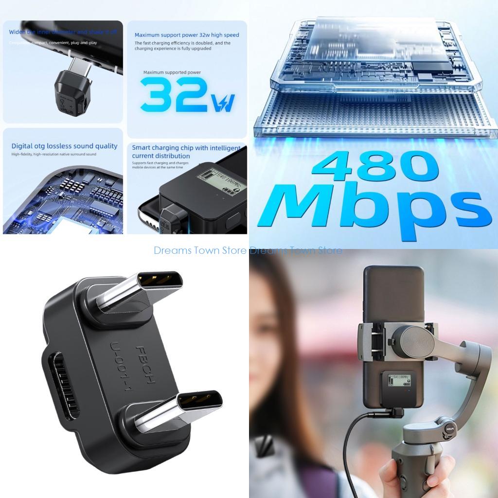 Type C Multiport Adapter - HX6A ความเร็วสูง USB C ชายหญิง OTG