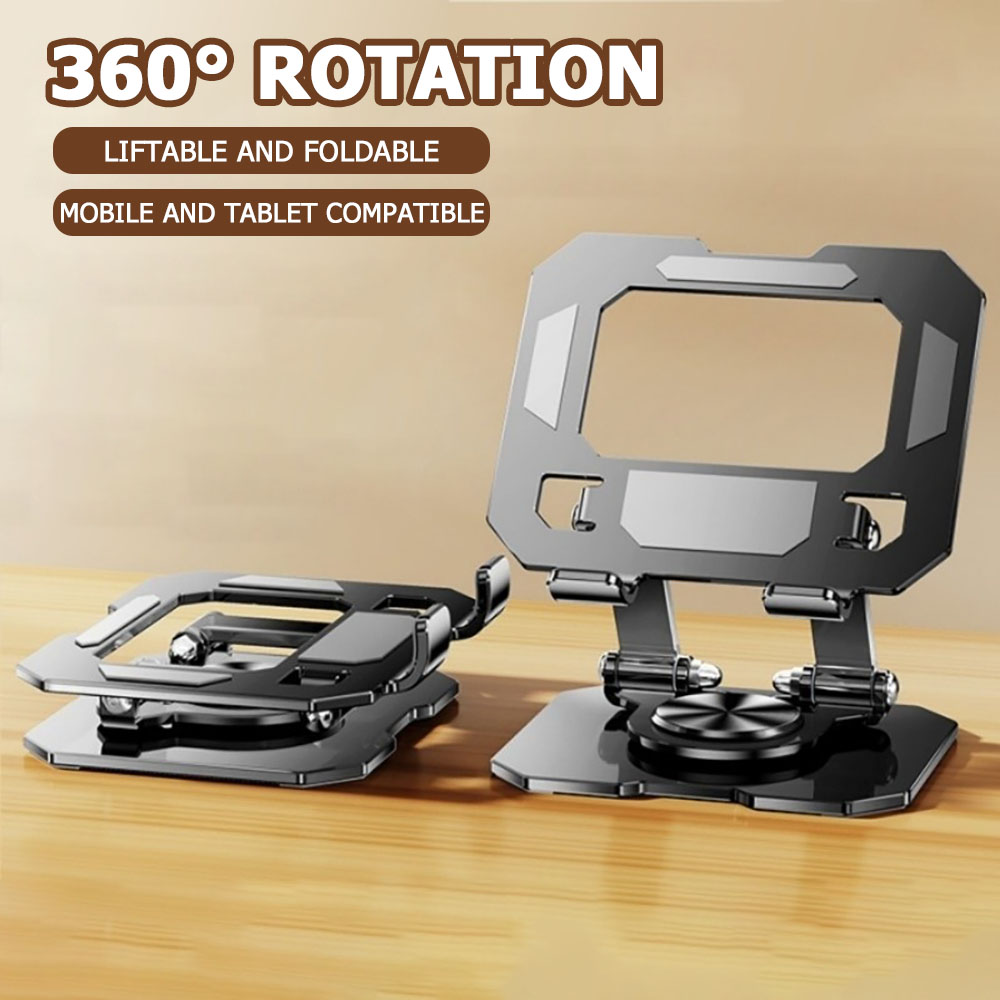 Tech Accessories Desk - ขาตั้งแท็บเล็ตแบบหมุนได้ 360 องศา ปรับระดับได้ พับเก็บได้ ยกขึ้นได้