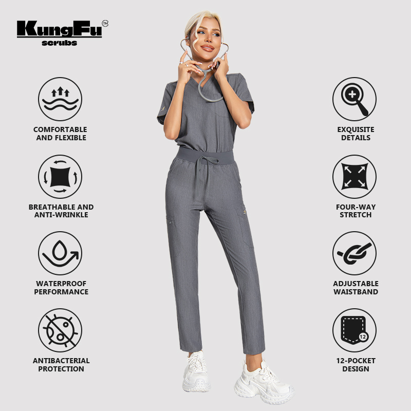 ชุดยูนิฟอร์มพยาบาลหญิง KUNGFU  - Vet Tech Accessories บทวิจารณ์และราคา