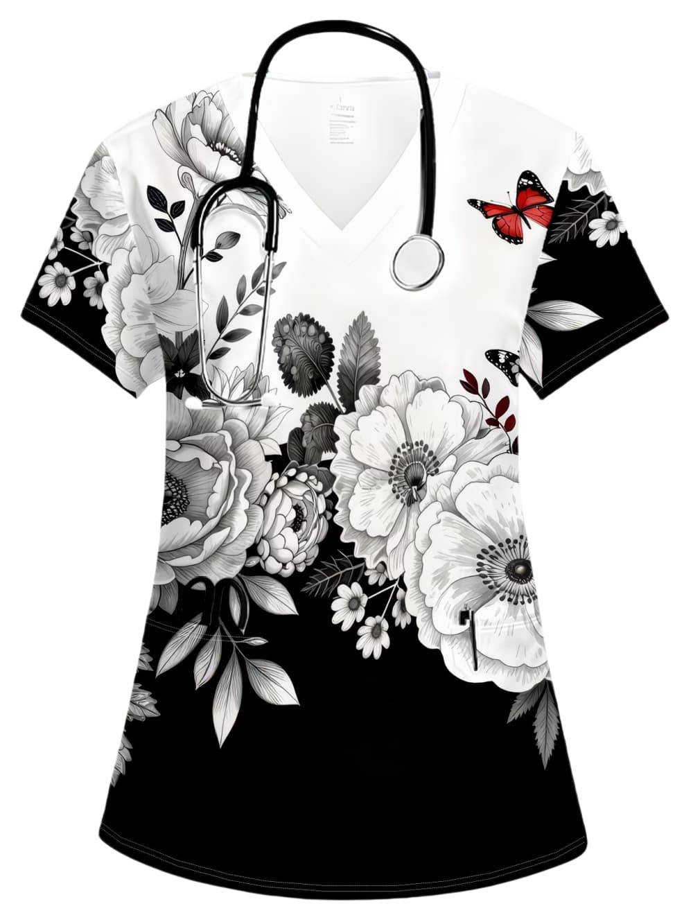 เสื้อยืดลายดอกไม้สำหรับผู้หญิง - Vet Tech Accessories บทวิจารณ์และราคา