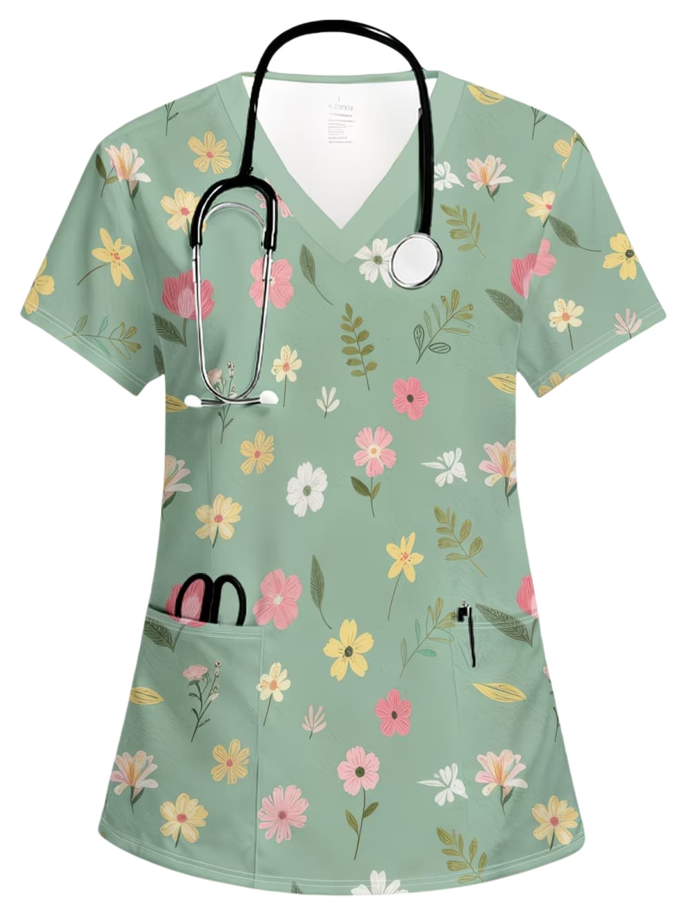 เสื้อยืดลายดอกไม้สำหรับผู้หญิง - Vet Tech Accessories บทวิจารณ์และราคา
